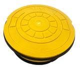 YELLOW/GAS Non-Pop Polymer Valve Box Lid - Quiet, Secure