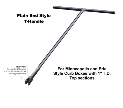 Curb Valve Shutoff Key for 1" I.D. Erie or Minneapolis Style type top section