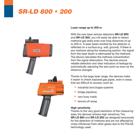 Sewerin SR-LD 800 SR-LD 200 Laser Methane Gas Leak Detector