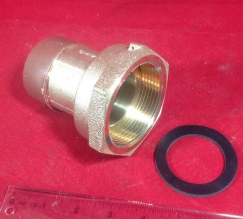 2" Water Meter Coupling, LEAD-FREE brass, Female Swivel Meter Nut x Male NPT