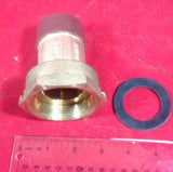 1-1/2" Water Meter Coupling, LEAD-FREE brass, Female Swivel Meter Nut x Male NPT