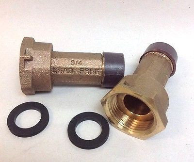 (LOT/12) 3/4" Water Meter Couplings, LEAD FREE brass, 3/4" Swivel x 3/4 male NPT