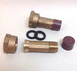 PAIR 1/2" Water Meter Coupling, LEAD-FREE Brass, 5/8" meter nut x 1/2" Male NPT