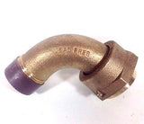 1" ANGLE Water Meter Coupling, NO-LEAD Brass 1" Swivel Cplg. nut x 1" NPT