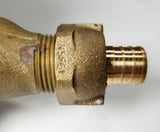 5/8" Water Meter Coupling, LEAD FREE Brass, Swivel Nut x 3/4 PEX  Tubing Barb