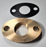 2" Lead-free Brass Oval 2-bolt Water Meter Flange For 2" Water Meter W/ Gasket