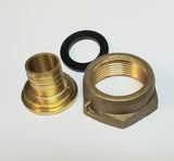 1" Water Meter Coupling, LEAD FREE Brass, Swivel Nut x 1" PEX  Tubing Barb