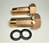 3/4" Water Meter Coupling, LEAD-FREE brass, 3/4" Fem swivel nut x 3/4" male NPT