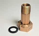 1/2" Water Meter Coupling, LEAD-FREE Brass 5/8" Swivel Coupling nut x 1/2" NPT