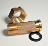 1/2" Water Meter Coupling, LEAD-FREE Brass 5/8" Swivel Coupling nut x 1/2" NPT