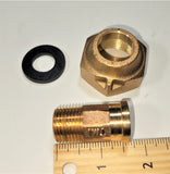 3/4 x 1/2 Water Meter REDUCER Coupling, No-lead Brass 3/4" Swivel Coupling nut x 1/2" NPT