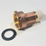 1" Water Meter Coupling, LEAD-FREE brass, 1" Fem Swivel Meter x 1" male NPT