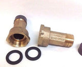 PAIR 1" Water Meter Coupling, LEAD-FREE brass, 1" Female Swivel meter nut x 1" NPT Male