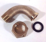 PAIR 3/4" ANGLE Water Meter Coupling, NO-LEAD Brass 3/4" Swivel Cplg. x 3/4" NPT