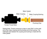 Meter Coupling Bushing for FEMALE Threaded 1.5" and 2" Water Meters