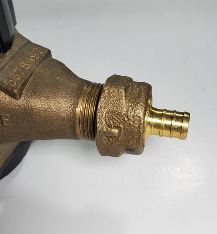 5/8" Water Meter Coupling, LEAD FREE Brass, Swivel Nut x 1/2 PEX  Tubing Barb