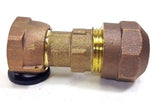 3/4" Compression Water Meter Coupling, LEAD FREE brass, Swivel nut x CTS Compression