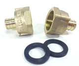 3/4" Water Meter Coupling, LEAD FREE Brass, Swivel Nut x 3/4" PEX  Tubing Barb