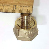 3/4" Water Meter Coupling, LEAD FREE Brass, Swivel Nut x 3/4" PEX  Tubing Barb